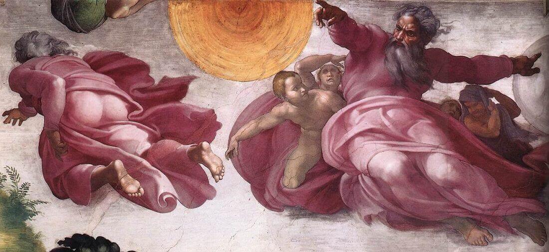 Creation of the Sun, Moon, and Plants by Michelangelo