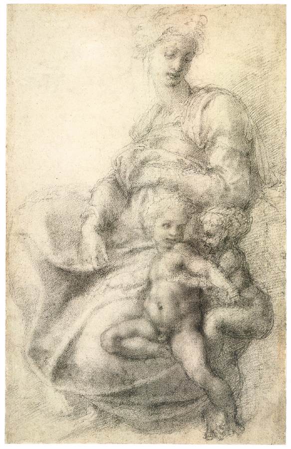 Madonna and Child with the Infant Saint John by Michelangelo